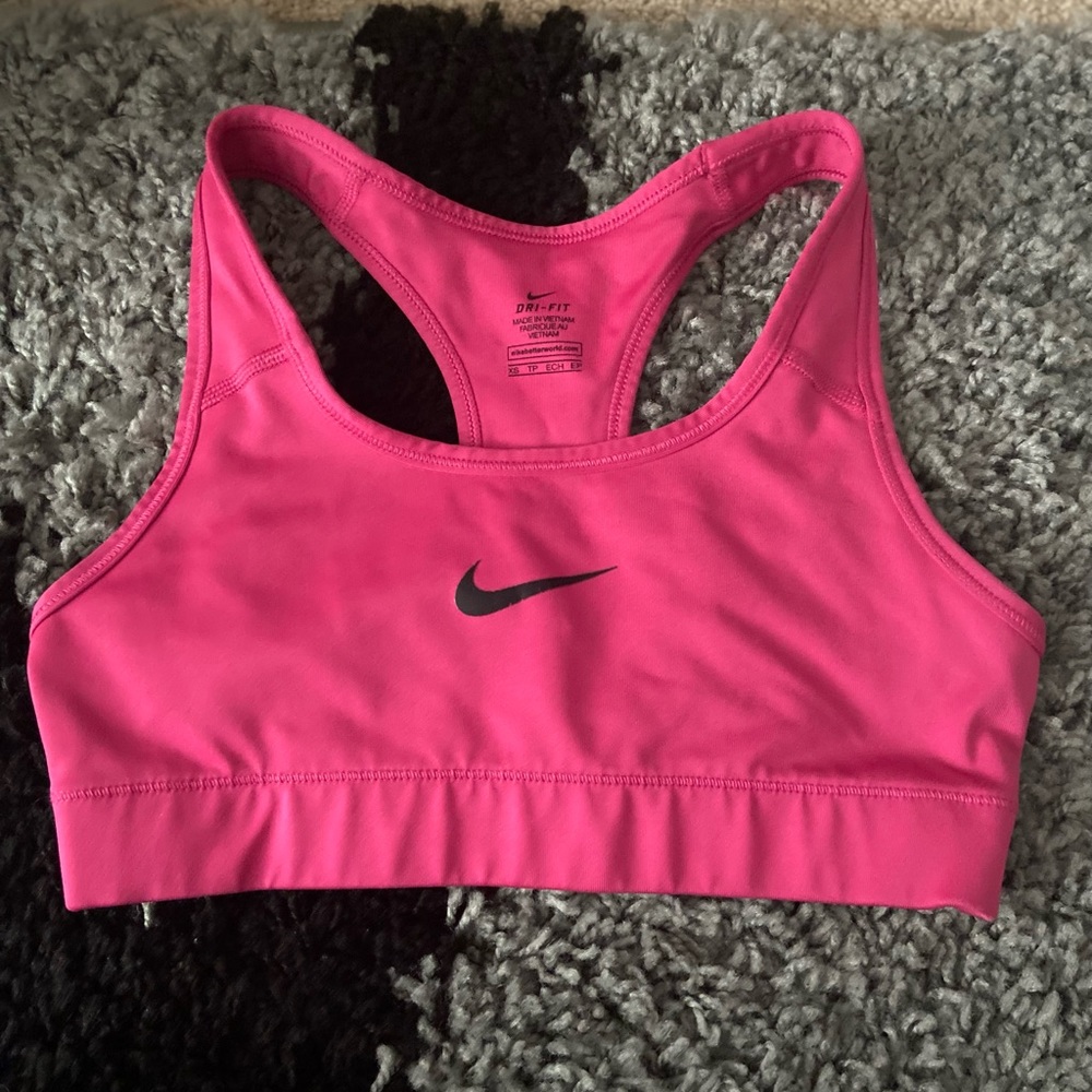 Pink Nike sports bra